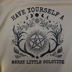 NWOT "Have Yourself a Merry Little Solstice" Cream‎ Witchy Hoodie (Men 3XL*)